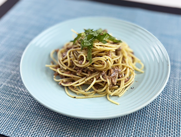 紫蘇たっぷり紫蘇ツナパスタ